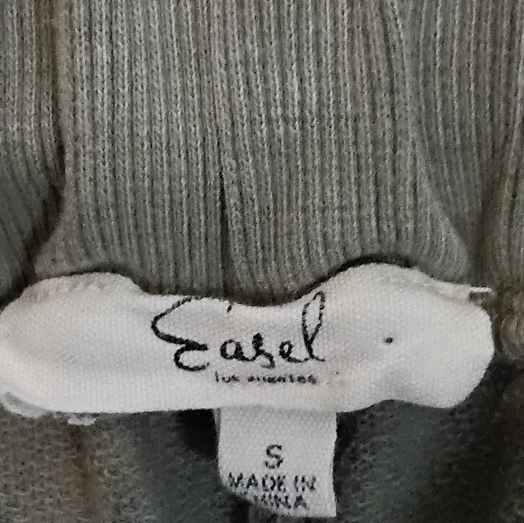 easel Sz. S Sage Feeling Good 100% Cotton Washed Terry Wide Leg Pants - Picture 15 of 16